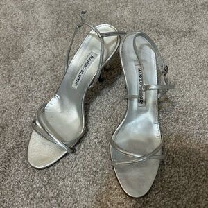 Manolo Blahnik Women's Silver Sandals